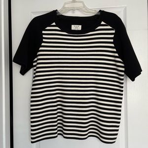 Six Crisp Days Small Black & White Stripe Knit Shirt